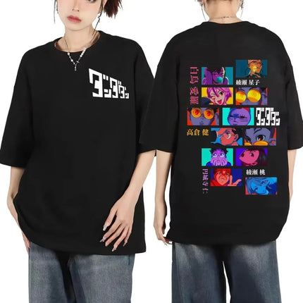 Japanese Funny Anime Dandadan T-shirt Men Women Clothing Cartoon Short Sleeve Tops High Quality Cotton Oversized Tees for Fans