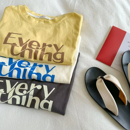 2025 Summer Baby Cute Letter Print T-Shirts for Boys Girls Children Short Sleeve T-Shirts Infant Kids Loose Casual Top Clothes