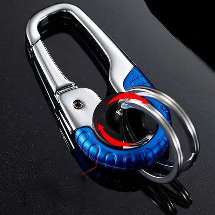 3pcs Keychain Men Stainless Steel Buckle Outdoor Carabiner Climbing Tool Double Ring Car Fishing Hook Key Ring Accessories