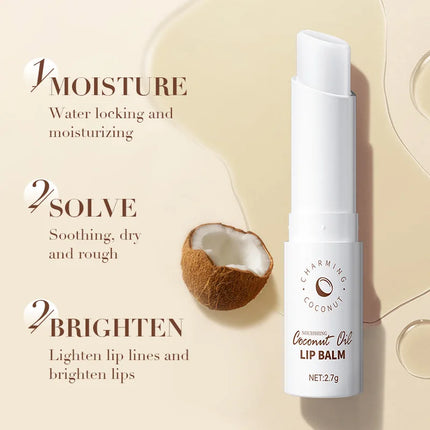 SADOER Coconut Lip Balm - Lasting Nourishment and Moisture for Men and Women - Daily Care Lip Balm