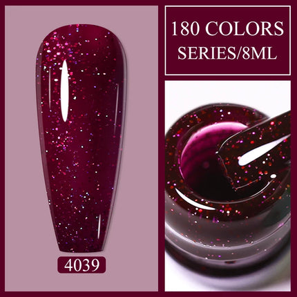 Parkson 8ml HEMA TPO FREE Color Gel Nail Polish Nude Pink Red Green Collection Nail Gel Polish Glitter Soak Off UV LED Gel