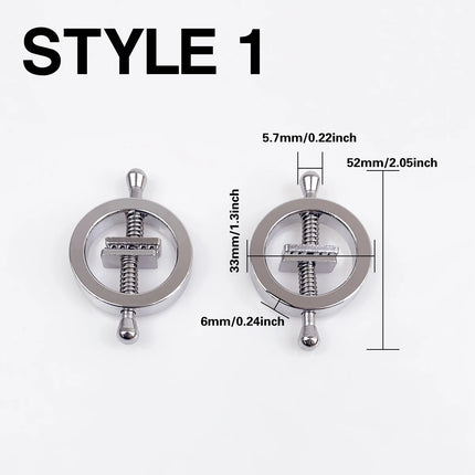 BDSM 1 Pair Metal Nipple Clamps Adjustable Breast Spring Clamps Bondage Sex Slaves Nipple clips Adult Sex Toys For Woman