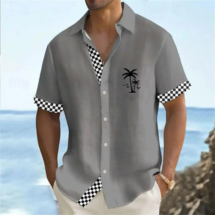 2024 Men's Gradient Striped Shirt Slim Breathable Fashion Short-sleeved High-quality Design Casual Button-down Shirts Male