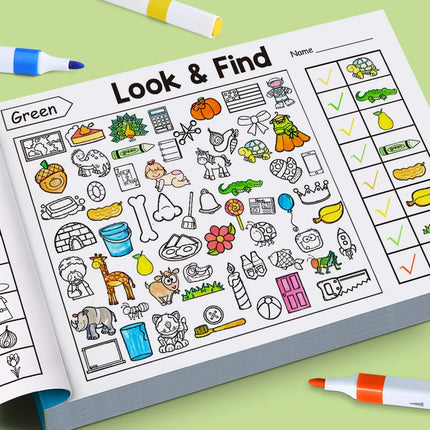 Children's Hidden Object Search Coloring Exercise Book Interactive Play Game Early Education Toys Gifts For Children Kids