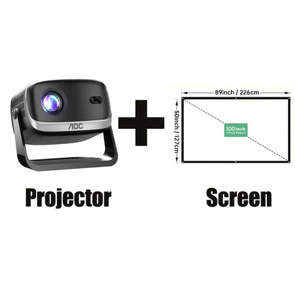 AOC RC6 Smart Projector 4K Supported Native 720P Android WiFi 6 Bluetooth 5.4 Auto Focus Home Theater Portable Projector