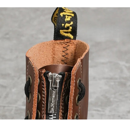 Women Boots Genuine Leather Platform Boots Motorcycle Shoes Front Zipper Optical Soles Fashion Sexy Punk Luxury Men Winter Boots