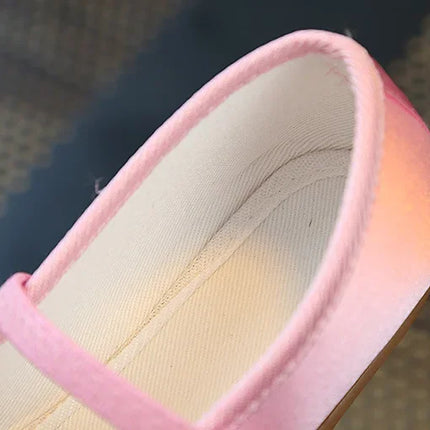 Children Fashion Girls Embroidered Shoes Chinese Ethnic Style Princess Dance Shoes Kids Causal Ancient Hanfu Shoes Handmade Flat