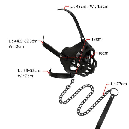 Bdsm Hollow Mesh Face Mask with Fetish Slave Open Mouth Ball Gag for Couple Adult Games Bondage Restraints Cosplay Sex Toys