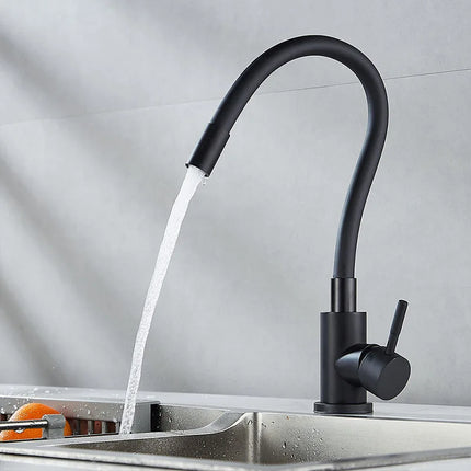 Universal Swivel Black Hose Kitchen Faucet Kitchen Sink Faucet Sink Tap Mounted Deck Bathroom Hot And Cold Water Mixer Crane