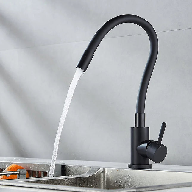 Universal Swivel Black Hose Kitchen Faucet Kitchen Sink Faucet Sink Tap Mounted Deck Bathroom Hot And Cold Water Mixer Crane