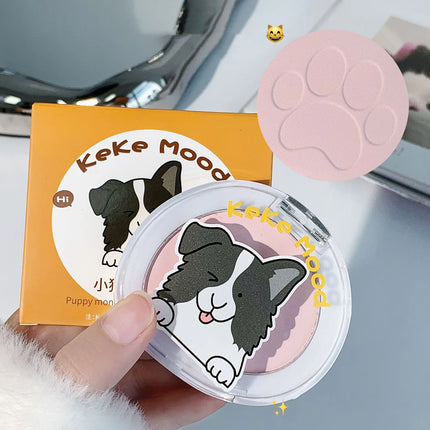 Cute Claw Monochrome Highlights Powder Face Matte White Pink Blusher Brightening Setting Powder Concealer Compact Makeup Palette