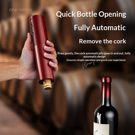 Electric Wine Bottle Opener Rechargeable Automatic Corkscrew with One-Click Button Portable Kitchen Bar Tool for Red Wine Gifts