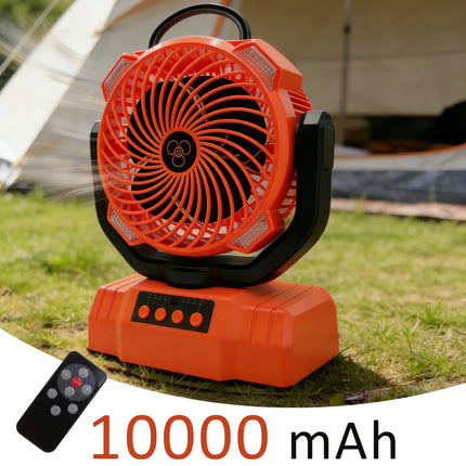 30000mAh Portable Camping Fan Light 4-Gear Wind Speed Outdoor Tripod Stand, with 3 Brightness LED Lights USB Charging Desk Fan