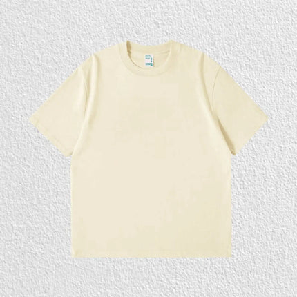 Pure White 260g Heavy T-shirt Men's Summer Pure Cotton Short-sleeved New Men's and Women's Streetwear