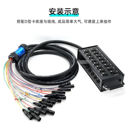 Multi-channel Al alloy Cable Blank Cable Box 16/24/32 Channels for Stage Mobile Audio XLR Male Female Audio Signal Cablebox hole