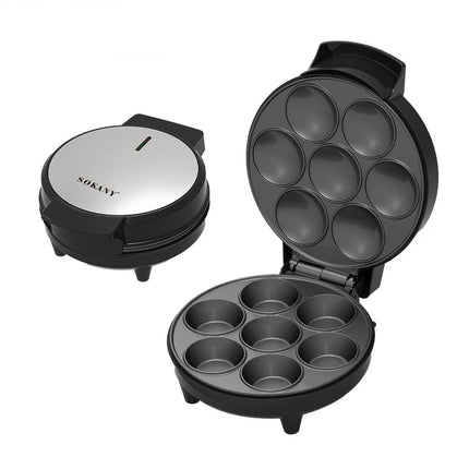 Cupcake Maker 1000W Double-sided Heating for 7 Cupcakes, Non-Stick Coating Cake Machine Kitchen Appliance DIY Cooking Machine