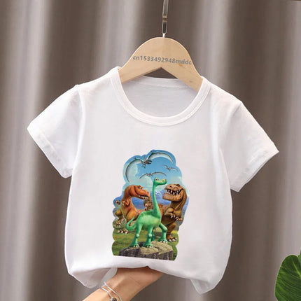 Hot Sale The Good Dinosaur Arlo Spot Print Funny Kids T-Shirts Girls Clothes Baby Boys Short Sleeve T-shirt Summer Children Tops