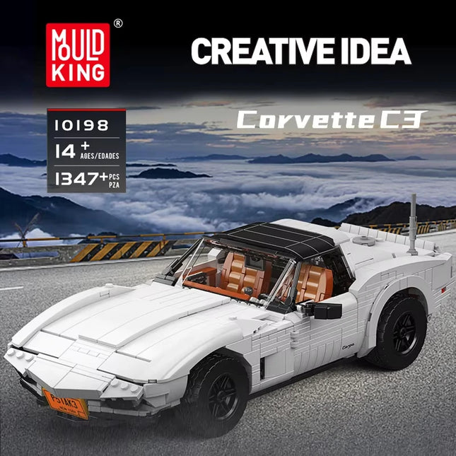 1347Pcs Technical C3 Vintage Car Building Block Assembly Oldtime Super Sport Car Brick Set Toys For Kids Christmas Gifts