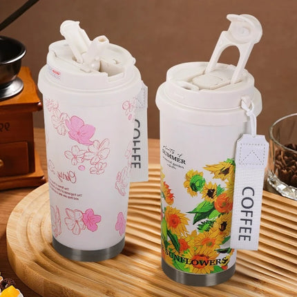 Stainless Steel Tumbler Mug Vacuum Flasks Insulated Coffee Cup Leakproof Lid Travel Thermos Cups for Tea Thermal Water Bottle