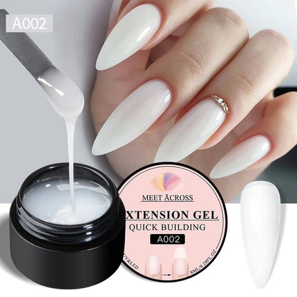 8ml Quick Building Extension Nail Gel Milky White Semi-Permanent UV/LED Gel Varnish Suitable for Manicure DIY Nail Prolong Tool