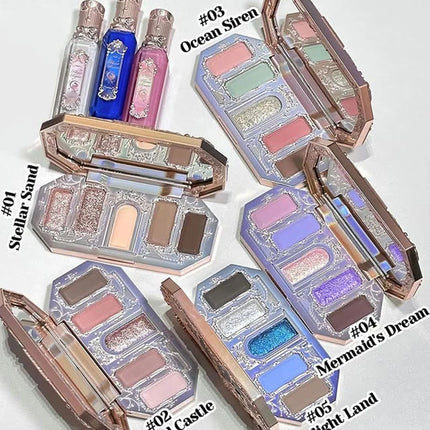 Flower Knows Swan Ballet 6 Color Eyeshadow Palette Matte Shimmer Pearl Glitter Waterproof Highly Pigmented Long Lasting Makeup