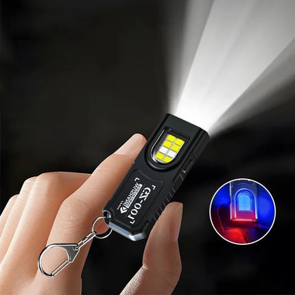 F2 Pocket Lamp Powerful Mini COB LED Keychain Flashlight USB Rechargeable Hanging Work Light Waterproof Keyring Camping Walking