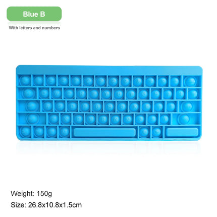 Keyboard Push Bubble Fidget Sensory Toys Rainbow Popping Silicone Game Toy Anxiety & Stress Reliever Autism Toy for Kids and Adu