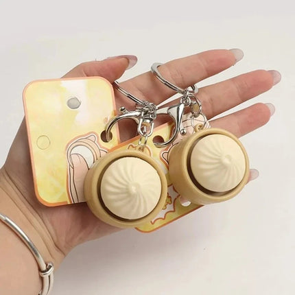 Mini Steamed Bun Stress Relief Soft and Slow Rebound Kneading Kneading Decompression Bun Clicker Keychain Decompression Keyring