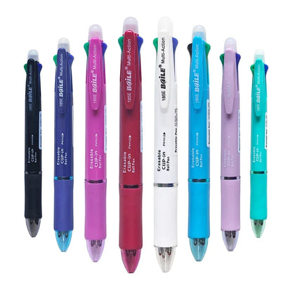 Creative 5 In 1 Erasable Gel Pen 0.7mm Blue Black Red Green Magic Refills 0.5mm Mechanical Pencil Writing Painting Stationery