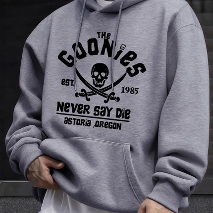 Distressed Goonies Never Say Die Mens Sweatshirt Fashion Casual Hoodies Soft Loose Pullovers Fleece Autumn Unisex Clothing