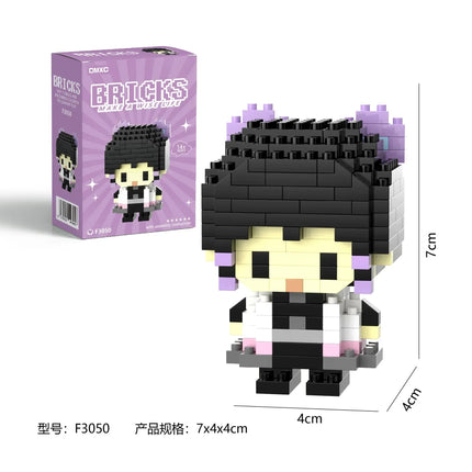 Anime Demon Slayer Rengoku Anjuro Micro Building Blocks Kimetsu No Yaibe Figure Tomioka Giyuu Bricks Kits Desktop Toys Gifts