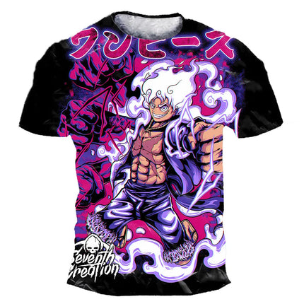 Fashion Kid Anime One Piece Luffy T Shirt Boy Clothing Kids Boys Tshirt Children T-shirt Summer Short Sleeve Tops Tees