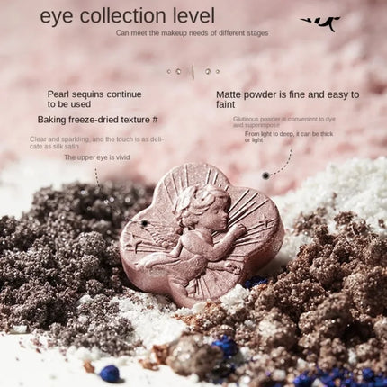 Little Angel Flower Knows Eyeshadow Palette Eye Glitter Make Up Palette Long Lasting 9 Color Eye Shadow For Girl And Women