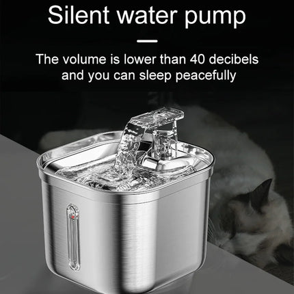 Stainless Steel Automatic Pet Water Dispenser Cat Drinking Fountain With Sensor Filter Cats Dog Ultra Quiet Pump Water Foutain