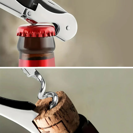 1pc Premium Stainless Steel Wine Bottle Opener Multi-Functional Bottle Openers Wine Cork Screw Corkscrew Beer Cap Remover Bar