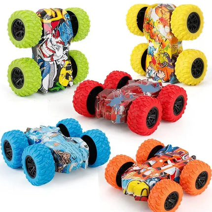 Creative Pull Back Car Double-Side Vehicle Inertia Safety and Fall Resistance Shatter-Proof Model for Kids Children's Toys Car