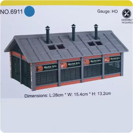 1/87 Ho Scale Architectural Model Garage Miniature Model Gas Station Buliding Decoration Scale Model Train Railway Layout