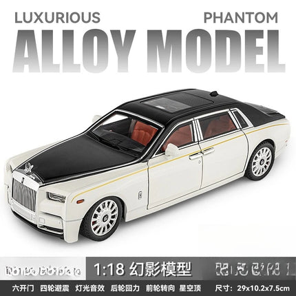 1:18 Phantom Diecast Toy Cars Model Simulated Pull Back Limousine Zinc Alloy Metal Toy Car Gifts Collection
