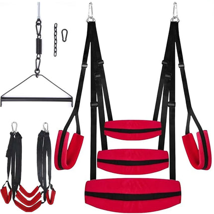 Upgraded Sex Swing Door Hanging Straps Wide Thick Cushion Adjustable Erotic Sling Hardware Buckle BDSM Bondage Toys Adult Games