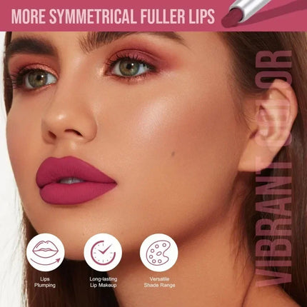 Slanted Tube Lip Liner, Lipstick Lip Pencil, Waterproof Lipstick Pen,Long-Lasting,Matte Lip Liner