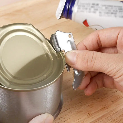 Portable Bottle Jar Opener Stainless Steel Hand Held Can Opener Safe Cut Can Kitchen Gadget For Emergency Bottle Opener Party