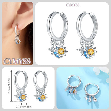 925 Sterling Silver Inlaid Zircon Butterfly Earrings Insect Element Original Design Women's Fashion Party Jewelry Gift Ear Loops