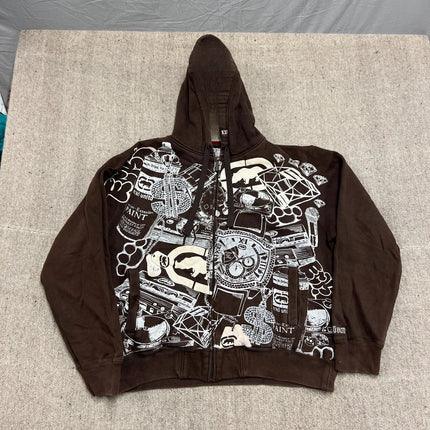 Explosions Y2K Hooded sweater Men American Retro Hip-Hop Street Graffiti Unisex Zipper Hoodie Fashion Printed Pattern Sweatshirt