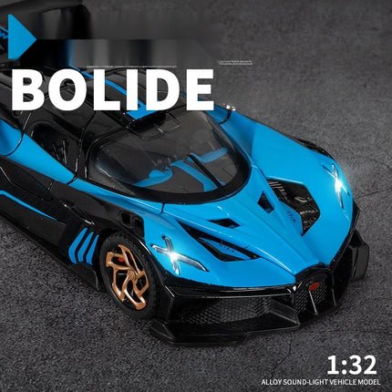 1:32 Bolide Miniature GT Die Casting Model Car Metal Alloy Sound & Light Pull Back Toy Car Birthday Gift