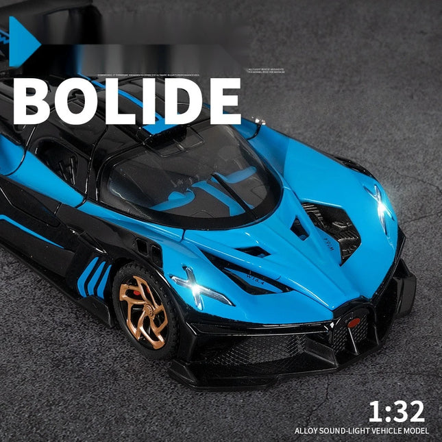 1:32 Bolide Miniature GT Die Casting Model Car Metal Alloy Sound & Light Pull Back Toy Car Birthday Gift