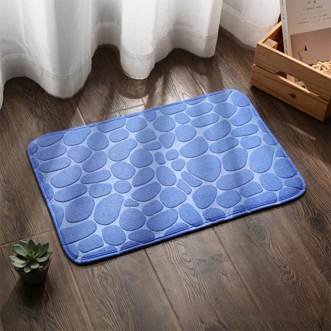 Tapis de bain antidérapant effet pavé Absorption d'eau Lavable Tapis de sol de baignoire Paillasson de douche Décoration de salle de bain