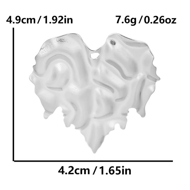 Elegant Love Breloques Stainless Steel Pendants For Jewelry Making Bulk Heart Charm Pendant 5pcs/Lot Materials To Make Bracelets