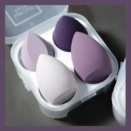 4PCS Ombre Makeup Sponge Set - Latex-Free for Foundation/Concealer, Gradient Color Mixing Egg Sponges Travel Size