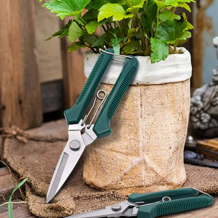 Straight Head Pruning Shears Non-slip HandleStainless Steel Outils Manuels Household Bonsai Garden Scissors Pruing Shear