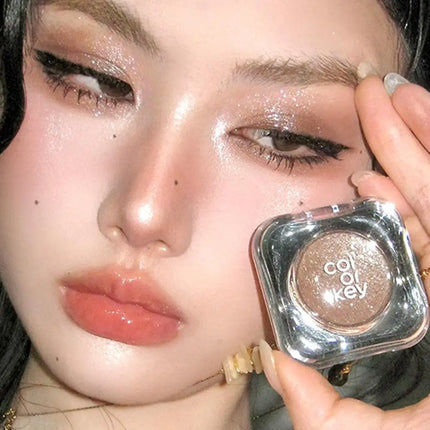 Colorkey Sparkling Single-color Eyeshadow Palette - Shiny Highlight, Non-smudging, Versatile for Daily Face Makeup